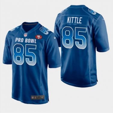 Men's Blue San Francisco 49ers #85 George Kittle Stitched Jersey
